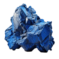AI generated blue heavy rough rock, png file of isolated cutout object on transparent background