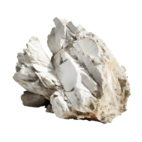 AI generated white large stone of wild shape, png file of isolated cutout object on transparent background