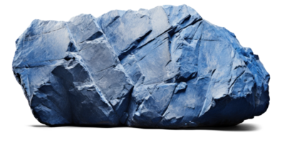 AI generated blue heavy rock, png file of isolated cutout object on transparent background with shadow