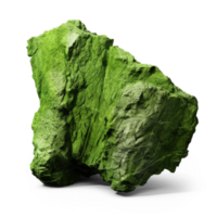 AI generated green rock, png file of isolated cutout object on transparent background with shadow