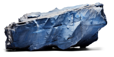 AI generated blue heavy rock, png file of isolated cutout object on transparent background with shadow