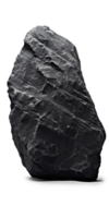 AI generated black rough heavy rock in vertical position, png file of isolated cutout object on transparent background with shadow