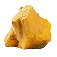 AI generated yellow rock, png file of isolated cutout object on transparent background