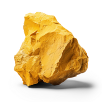 AI generated yellow rock, png file of isolated cutout object on transparent background with shadow