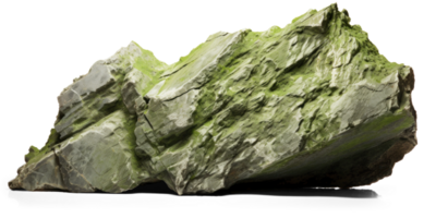 AI generated green heavy rock, png file of isolated cutout object on transparent background with shadow