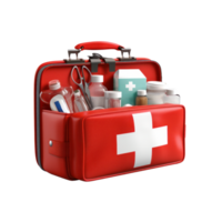AI generated Compact First Aid Kit on Transparent Background png