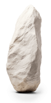 ai generato bianca ruvido pesante roccia nel verticale posizione, png file di isolato ritagliare oggetto su trasparente sfondo con ombra