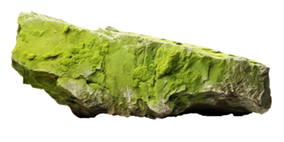 AI generated green heavy rock, png file of isolated cutout object on transparent background