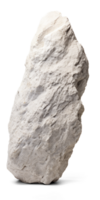 AI generated white rough heavy rock in vertical position, png file of isolated cutout object on transparent background with shadow