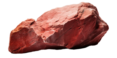 AI generated red heavy rock, png file of isolated cutout object on transparent background