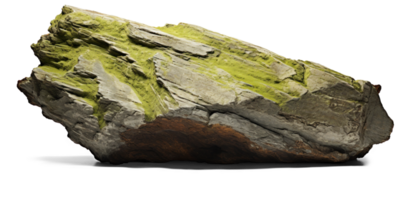 AI generated green heavy rock, png file of isolated cutout object on transparent background with shadow