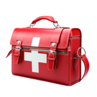 AI generated Red First Aid Kit on Invisible Background png