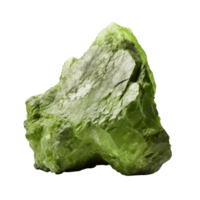 AI generated green rock, png file of isolated cutout object on transparent background