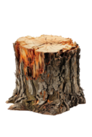 ai gegenereerd ruw hout boom stomp geïsoleerd beeld png