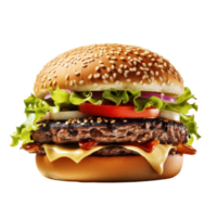 ai generado sabroso calle comida hamburguesa en transparente png