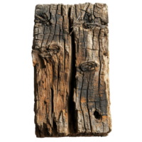 AI generated Textured Rough Wood Panel on Transparent png