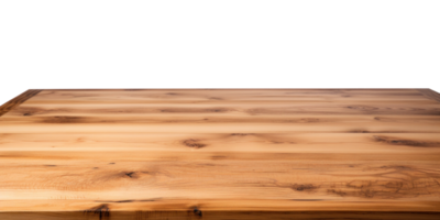 AI generated Wood Table on Transparent Background, Top View png
