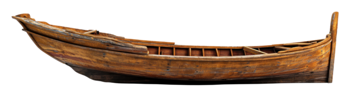 AI generated Side View of Traditional Wooden Boat png