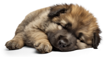 AI generated Sleeping Caucasian Shepherd Puppy on Transparent Background png