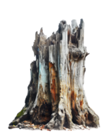 AI generated Weathered Wood Stump Isolated png