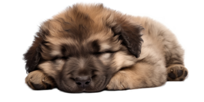 AI generated Sleeping Caucasian Shepherd Puppy on Transparent Background png