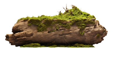 AI generated Moss-Covered Log, png file of isolated cutout object on transparent background