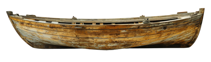 ai généré côté vue de ancien en bois bateau png