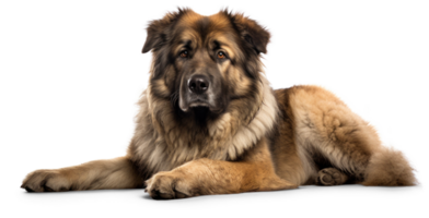 AI generated Serene Caucasian Shepherd dog resting, isolated png