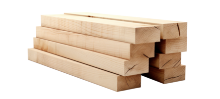 AI generated Stack of Rough Wood on Clear Background png