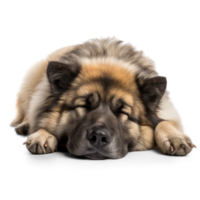 AI generated Sleeping Caucasian Shepherd Dog on Transparent Background png