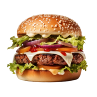 AI generated Gourmet Street Burger on Transparent Background png