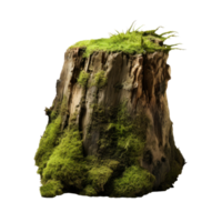 AI generated Mossy Forest Stump, png file of isolated cutout object on transparent background