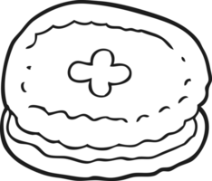 black and white cartoon biscuit png