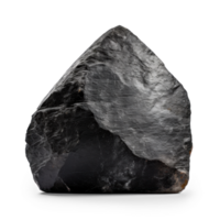 AI generated black heavy processed stone ,png file of isolated cutout object on transparent background with shadow png