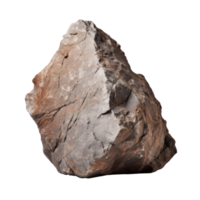 AI generated large brown rock, png file of isolated cutout object on transparent background