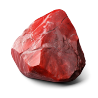 AI generated red rough stone shiny, png file of isolated cutout object on transparent background with shadow