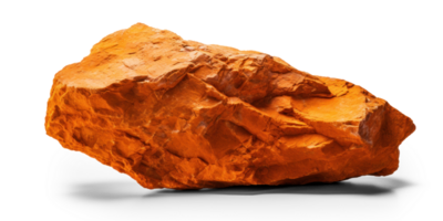 AI generated orange heavy rock, png file of isolated cutout object on transparent background with shadow