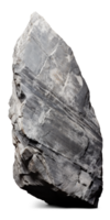 AI generated gray rough heavy rock in vertical position, png file of isolated cutout object on transparent background with shadow