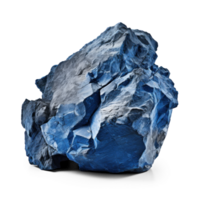 AI generated blue rock, png file of isolated cutout object on transparent background with shadow