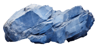 AI generated blue heavy rock, png file of isolated cutout object on transparent background