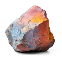 AI generated colorful rock, png file of isolated cutout object on transparent background with shadow