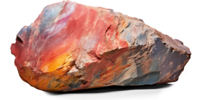 AI generated colorful heavy rock, png file of isolated cutout object on transparent background with shadow