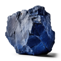 AI generated blue heavy rock, png file of isolated cutout object on transparent background with shadow