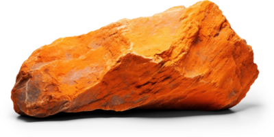 AI generated orange heavy rock, png file of isolated cutout object on transparent background with shadow