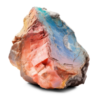 AI generated colorful rock, png file of isolated cutout object on transparent background with shadow