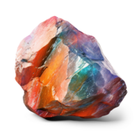 AI generated colorful rock, png file of isolated cutout object on transparent background with shadow