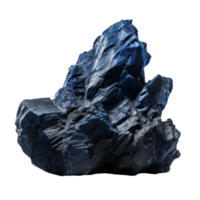 AI generated blue rough rock, png file of isolated cutout object on transparent background