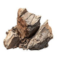 AI generated large smooth rock of wild shape, png file of isolated cutout object on transparent background