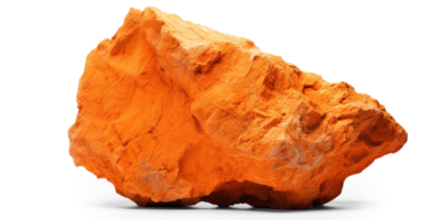 AI generated orange heavy rock, png file of isolated cutout object on transparent background with shadow