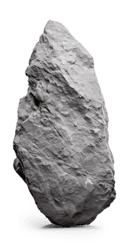 ai generato grigio ruvido pesante roccia nel verticale posizione, png file di isolato ritagliare oggetto su trasparente sfondo con ombra